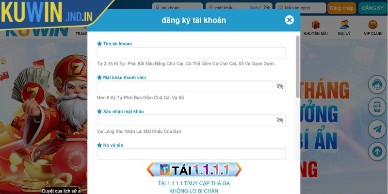 Sau khi điều thông tin đầy đủ anh em cần nhấn xác nhận đăng ký trên hệ thống
